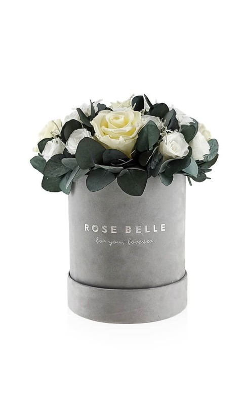 Rose Belle Box M szary DeLuxe z eukaliptusem