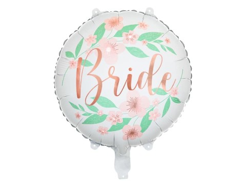 Balon foliowy okrągły Bride kwiaty, 45 cm