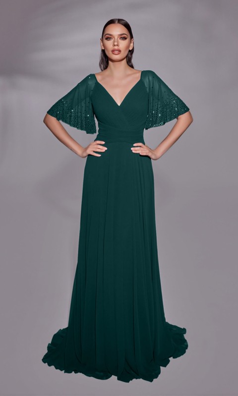 Elegancka sukienka wieczorowa - zieleń _XS