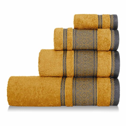 Musztardowy Ręcznik 100x150 PANAMA 100% bawełna