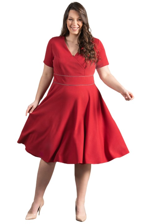 Sukienka DONKA długa z wypustkami czerwona 38