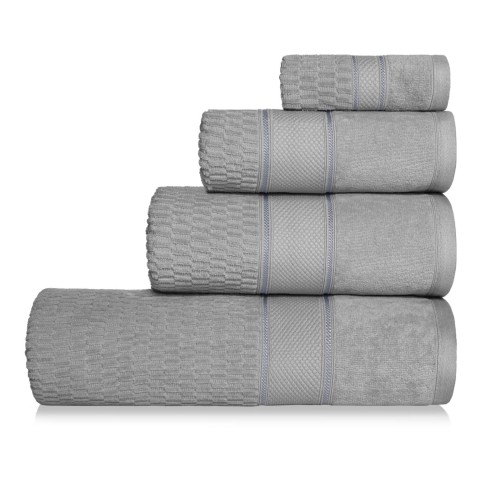 Szary Ręcznik Welurowy 50x90 PERU 100% bawełna