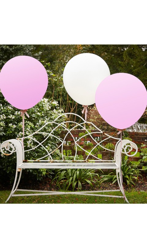 Balony 91 cm White & Pink