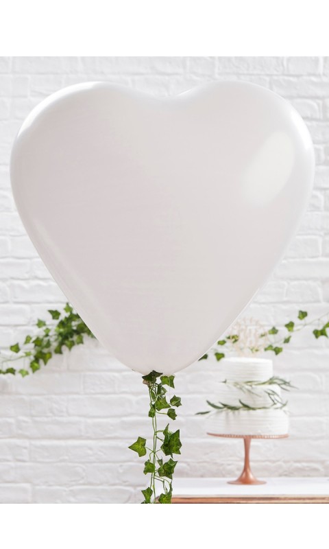 Balony 91 cm White Heart