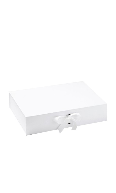 Pudełko ozdobne MAX XL niskie białe prezent