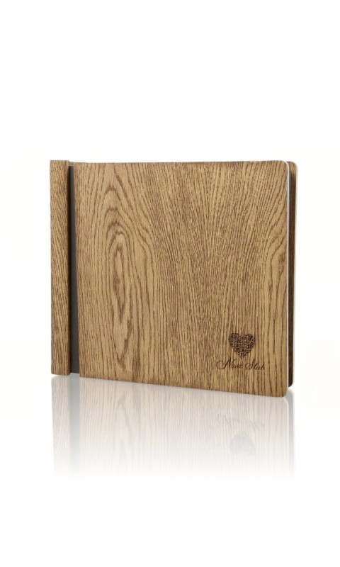 Drewniany album Luxury Wood 50 kart - brązowy