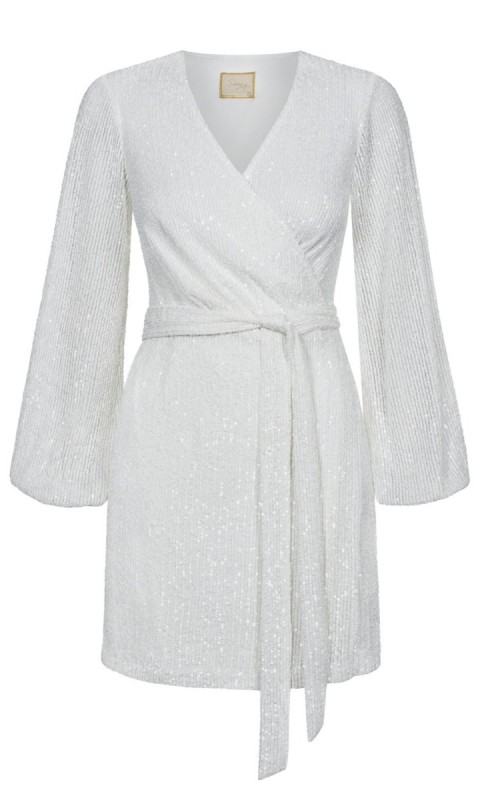 Biała sukienka z cekinami Ines 