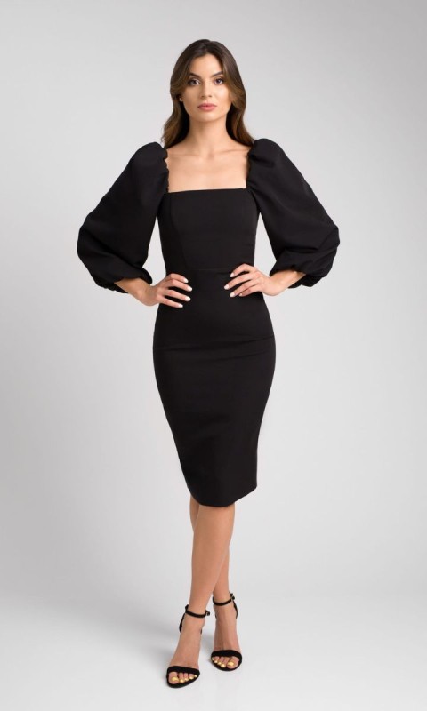 Czarna ołówkowa sukienka midi Giselle