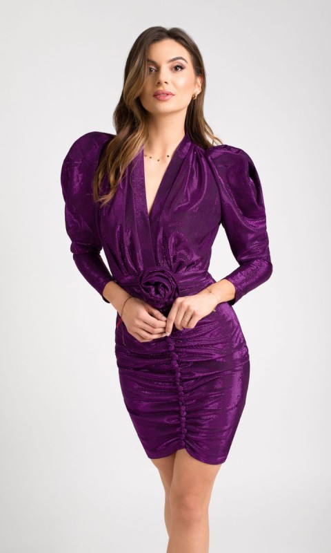 Fioletowa połyskująca sukienka Laura Rose